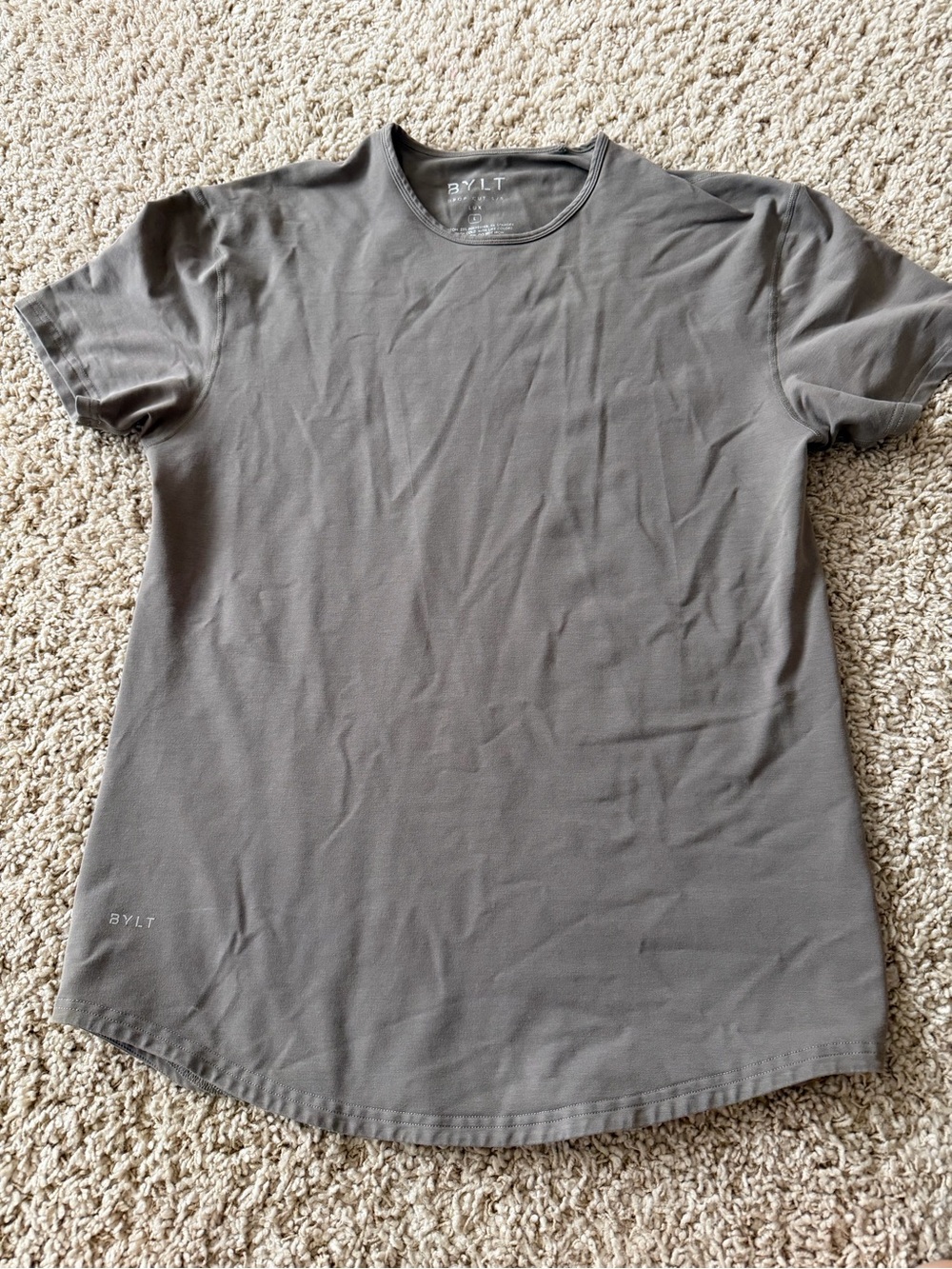 BYLT Men's Drop Cut Lux S/S Crew Neck short sleeve T-Shirt Large